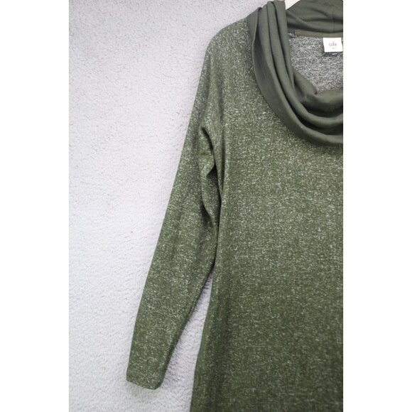 Cabi Long Sleeve Cowl Neck Olive Green Dress-XS-Thumbholes-Drawstring - Picture 3 of 11